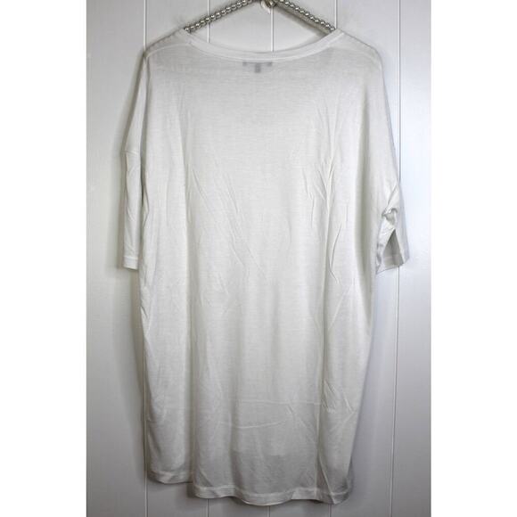 Lafayette 148 New York 100% Rayon White Scoop Neck Short Sleeve T Shirt Size M - Picture 5 of 5